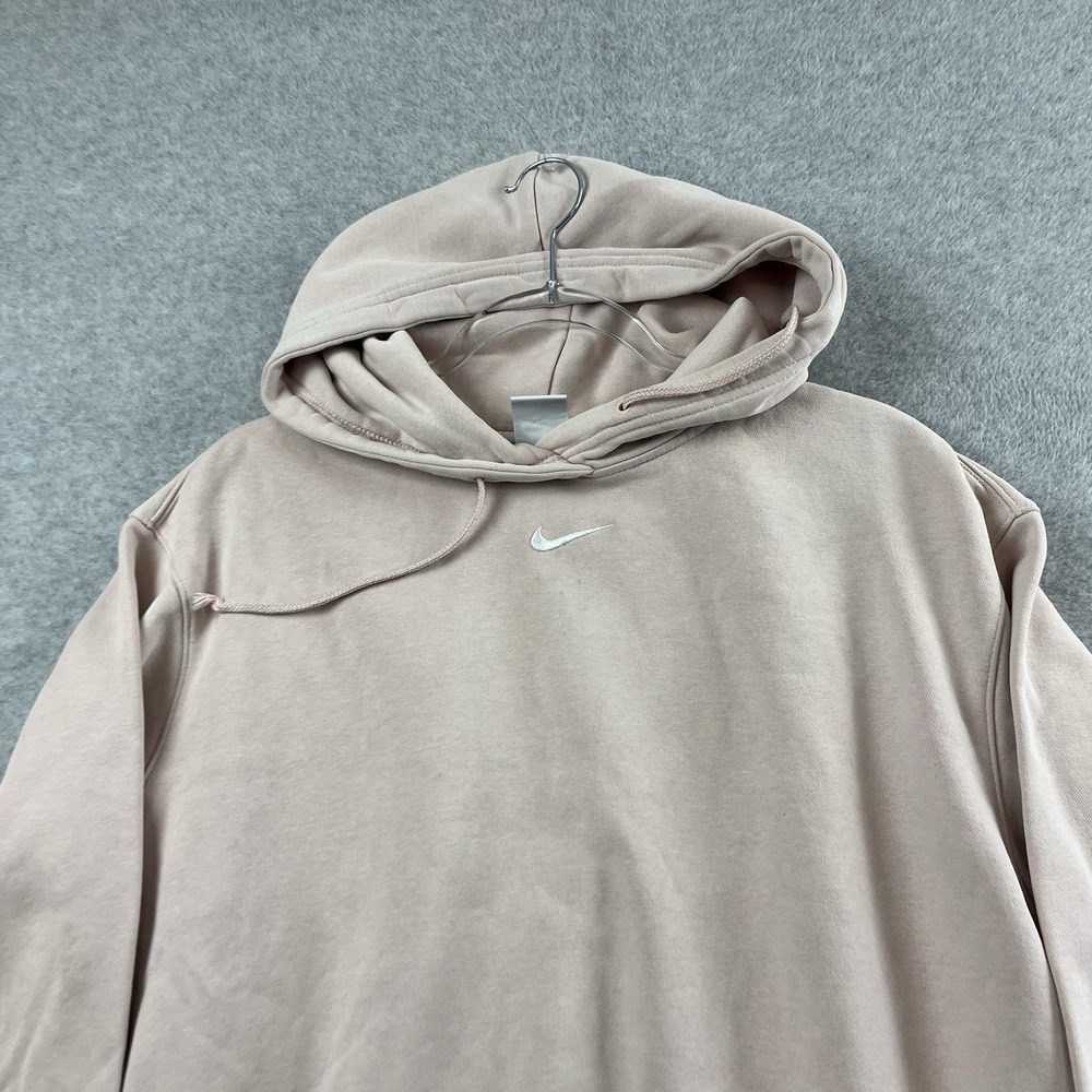 Nike Hoodie Womens XS Pink Pullover Center Swoosh Club Fleece Over‎ Sized Cozy